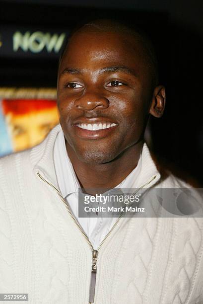 Actor Derek Luke arrives for the premiere of "Pieces of April" at the Sunshine Theatre October 8, 2003 in New York City.