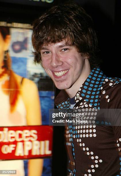 Actor John Gallagher Jr. Arrives for the premiere of "Pieces of April" at the Sunshine Theatre October 8, 2003 in New York City.