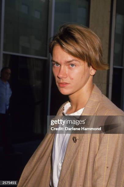 American actor River Phoenix at press conference, September 23, 1988.
