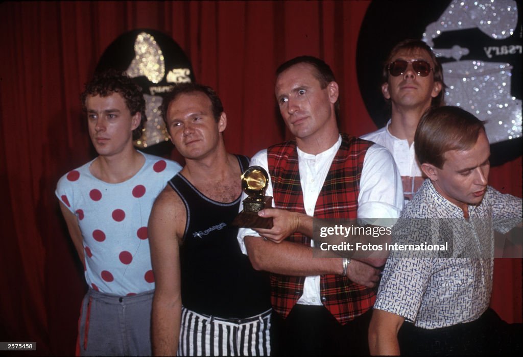 1982 Man The Australian band 'Men at Work' pose with their award at the 1982 ...