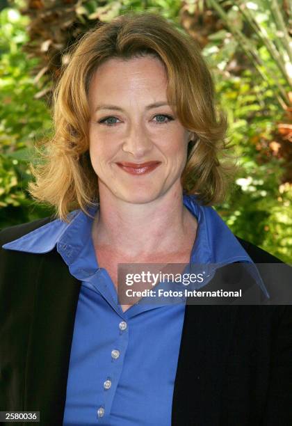 Actress Joan Cusack poses at the press conference for her latest film "School of Rock" at the Four Seasons Hotel on September 13, 2003 in Beverly...