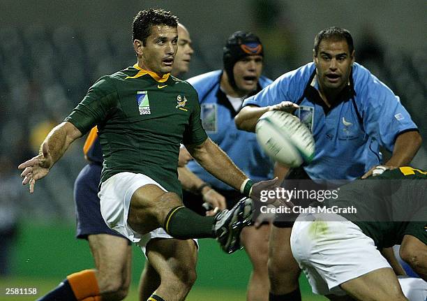 Joost van der Westhuizen for South Africa in action during the Rugby World Cup Pool C match between South Africa and Uruguay at Subiaco Oval October...