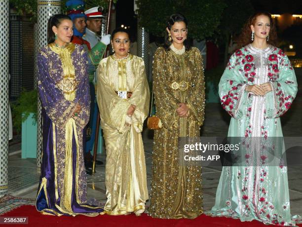 Moroccan Princess Lalla Hasna , Princess Lalla Hasma, Princess Lalla Meriam and Princess Lalla Salma attend a dinner marking the state visit by...