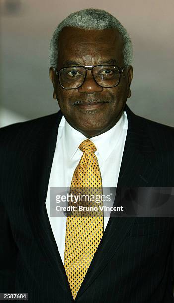 News reader Sir Trevor Mcdonald Trarrives at the Pioneers to the life of the nation reception at Buckingham Palace October 13, 2003 in London,...