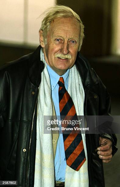Inventor Trevor Baylis arrives at the Pioneers to the life of the nation reception at Buckingham Palace October 13, 2003 in London, England.
