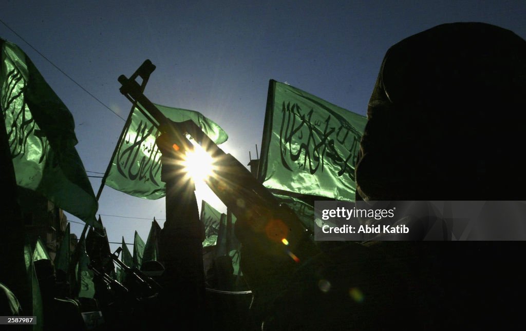 Hamas Militants March Against Israeli Military Action