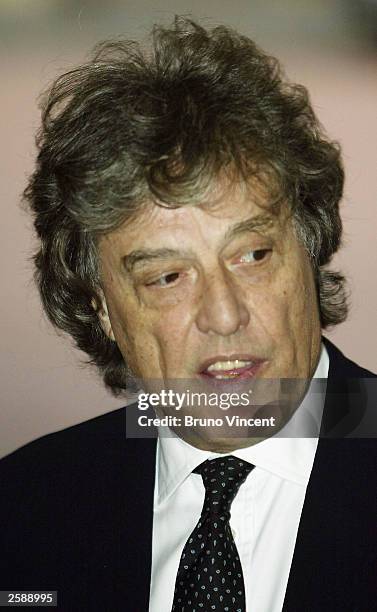 Writer Sir Tom Stoppard arrives at the Pioneers to the life of the nation reception at Buckingham Palace October 13, 2003 in London, England.