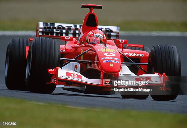 Michael Schumacher of Germany and Ferrari in action during the Formula One Japanese Grand Prix on October 12, 2003 in Suzuka, Japan.