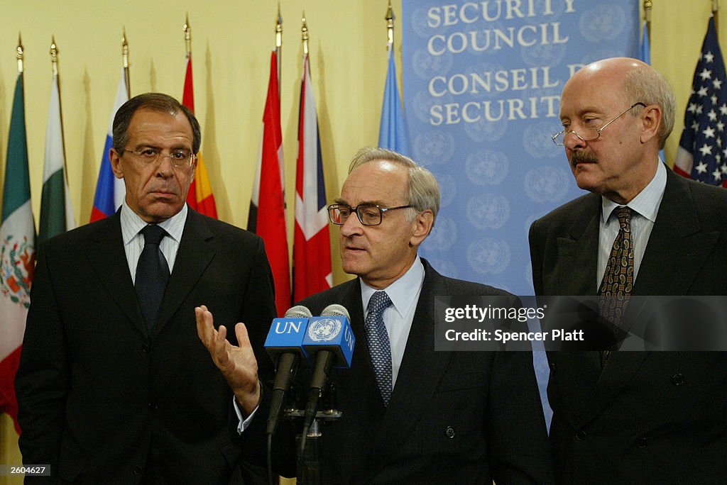 Iraq Un United Nations ambassadors Sergey Lavrov of Russia, Jean-Marc de La ...