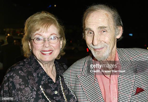 Actor Sid Caesar and his wife Florence Levy arrive at the Arclight Cinema for the 40th Anniversary screening of the movie 'It's a Mad Mad Mad Mad...