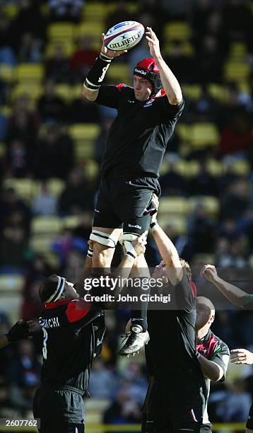 Alex Codling of Harlequins in action during the Zurich Premiership match between Saracens and Harlequins on October 5, 2003 at Vicarage Road in...