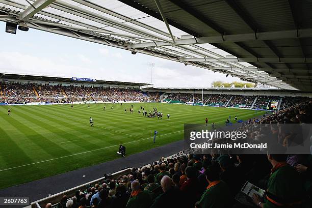 General view during the Zurich Premiership match between Northampton Saints and London Wasps on September 27, 2003 at Franklins Gardens in...