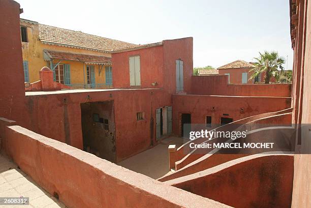 Picture taken 09 October 2003 of the famous stairs of the "House of Slaves" on the Island of Goree. The Island of Goree lies off the coast of...