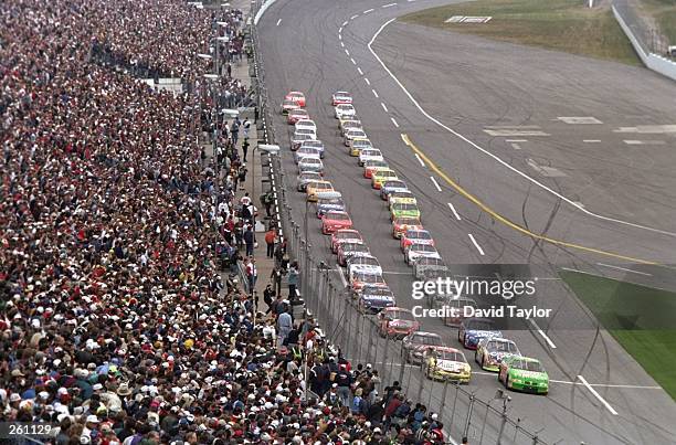 General view of the start of the Daytona 500 at Daytona International Speedway in Daytona Beach, Florida.