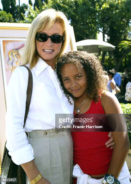 Actress Donna Mills with daughter Chloe Mills at the 9th annual "Safari Brunch" at the Playboy Mansion to benefit the Wildlife Waystation, Country's...