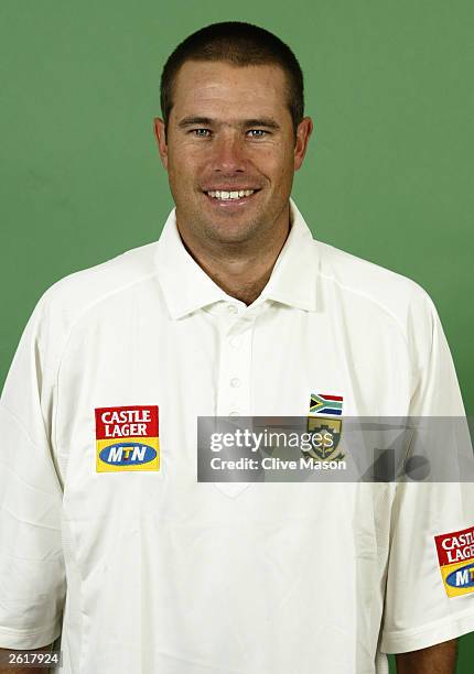 Portrait of Andrew Hall of South Africa taken during the South Africa Cricket Team photoshoot held on June 23, 2003 at Sir Paul Getty's Ground, in...