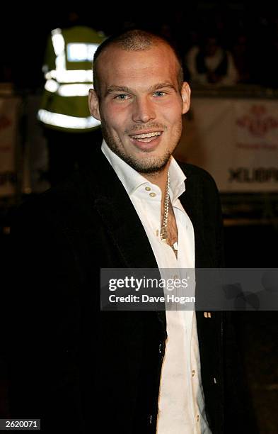 Freddie Ljungberg arrives at the "Fashion Rocks" event for The Prince's Trust at the Royal Albert Hall on October 15, 2003 in London.
