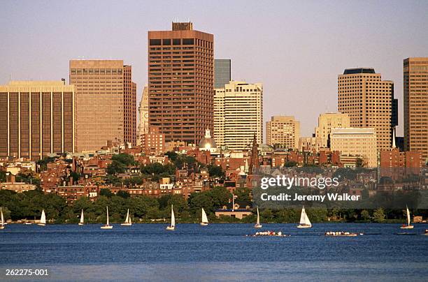 usa, massachusetts,boston,view from beacon hill across river charles - boston beacon hill stock pictures, royalty-free photos & images