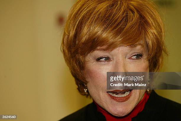 Actress Shirley Maclaine speaks at a signing for her new book 'Out on a Leash' at Barnes and Nobles, Rockefeller Centre on October 21, 2003 in New...
