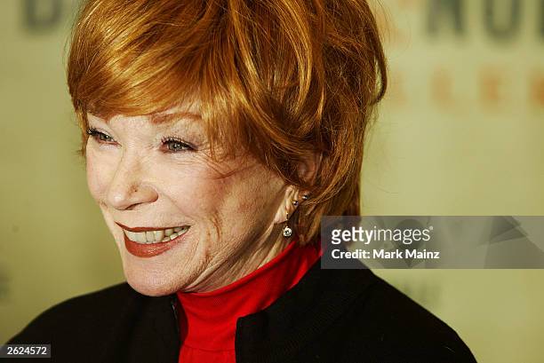 Actress Shirley Maclaine smiles at a signing for her new book 'Out on a Leash' at Barnes and Nobles, Rockefeller Centre on October 21, 2003 in New...