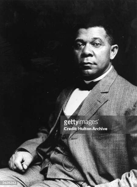 American educationalist, writer and champion of rights for blacks, Booker T Washington .