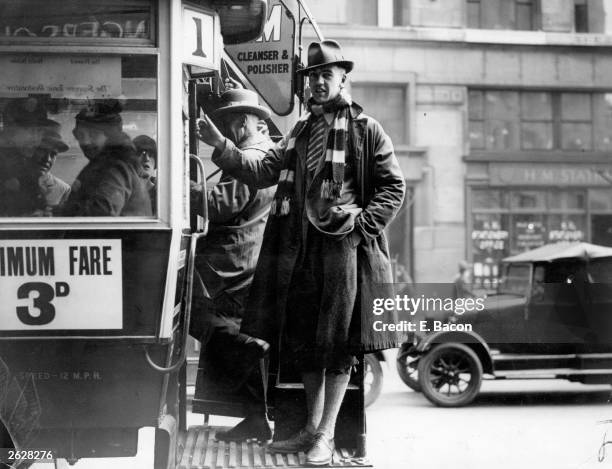 Blackleg conductor on one of the LGOC busses during the General Strike.