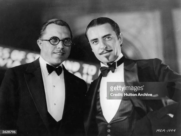 American actor John Gilbert and director King Vidor , left, attend the premiere of their new film 'La Boheme' at the Forum Theatre, Los Angeles....