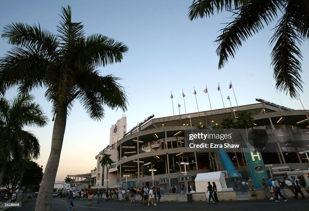 A general exterior view of Pro Player Stadium