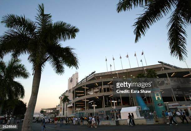 Fans flock to Pro Player Stadium to see the New York Yankees play the Florida Marlins during game four of the Major League Baseball World Series...