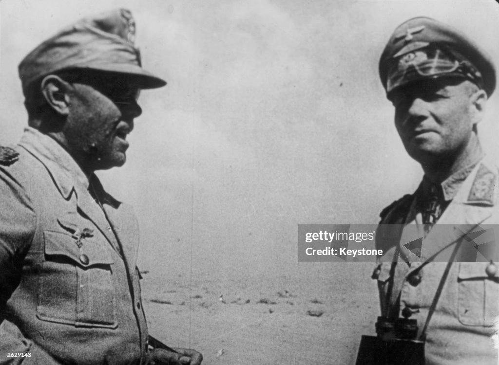 German General Erwin Rommel with Field Marshal Albert Kesselring in a ...