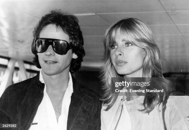 Barry Sheene , the British motorcyclist is pictured with girlfriend, Stephanie McLean.