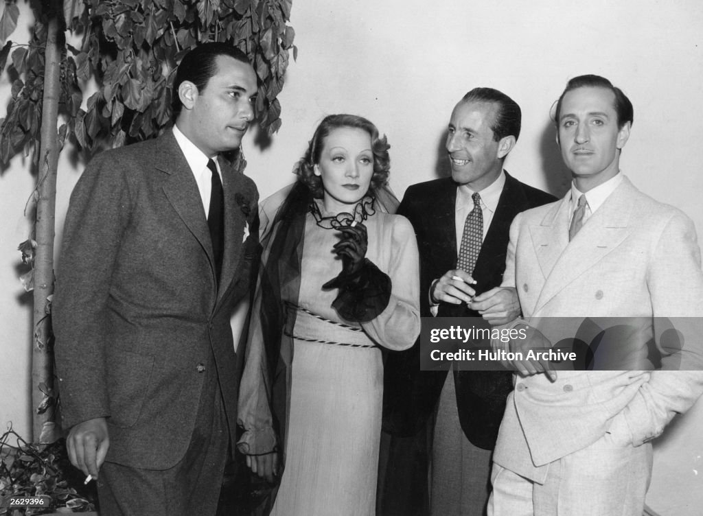 Basil Rathbone British Actor Basil Rathbone British actor meets fellow stars Marlene Dietrich ...