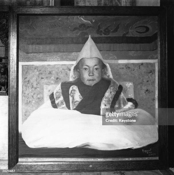 The 15 year old boy ruler of Tibet, Dalai Lama Tenzin Gyatso. Original Artwork: Painting by Kanwal Krishna. Original Publication: People Disc - HF0528