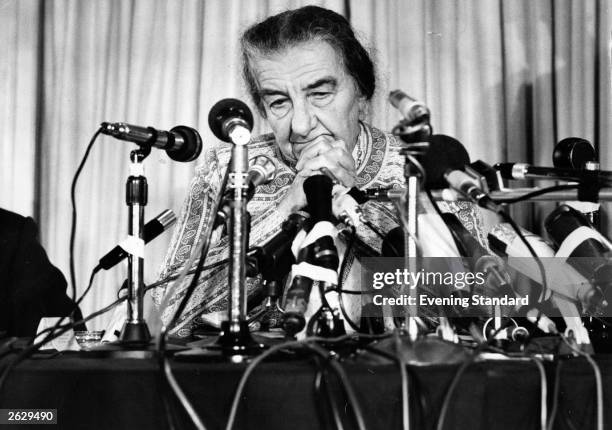 Golda Meir Israeli prime minister, at a press conference. Original Publication: People Disc - HN0313