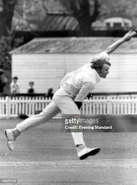 South African cricketer Mike Procter in action bowling. Original Publication: People Disc - HU0300
