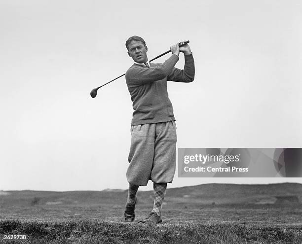 American golfer Bobby Jones at Muirfield in East Lothian. Jones won the British Open three times and the US Open four times .