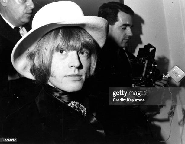 Brian Jones , a founder member of the British rock group The Rolling Stones.