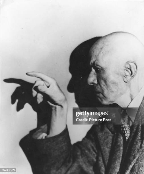 Aleister Crowley English author, occultist magician and mountaineer. Original Publication: Picture Post - 8183 - Crowley, The Beast - pub. 1955