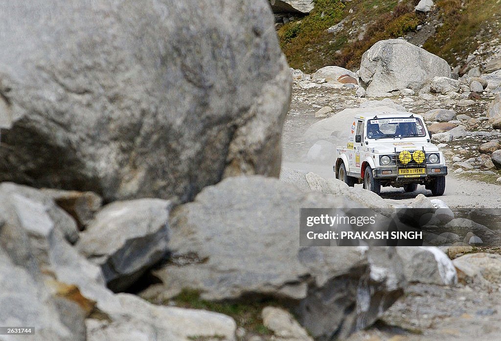 Indian Rally Driver Indian rally driver Abhinav Jain powers his Maruti Gypsy jeep through ...