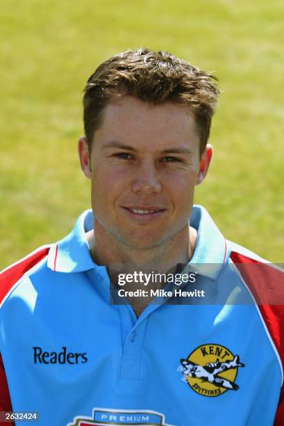 Portrait of Geraint Jones of Kent taken during the Kent County Cricket Club photocall held on April 17, 2003 at the St. Lawrence Ground, in...