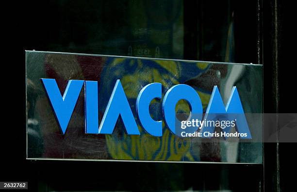 The Viacom logo is seen outside company headquarters June 2, 2003 in New York City. Viacom, Inc. Announced October 23, 2003 that it had exceeded its...
