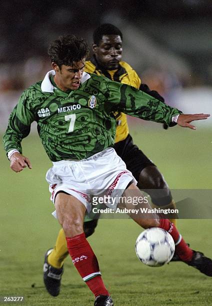 Ramon Ramirez of Mexico moves the ball during a CONCACAF Gold Cup game against Jamaica at the Los Angeles Coliseum in Los Angeles, California. Mexico...
