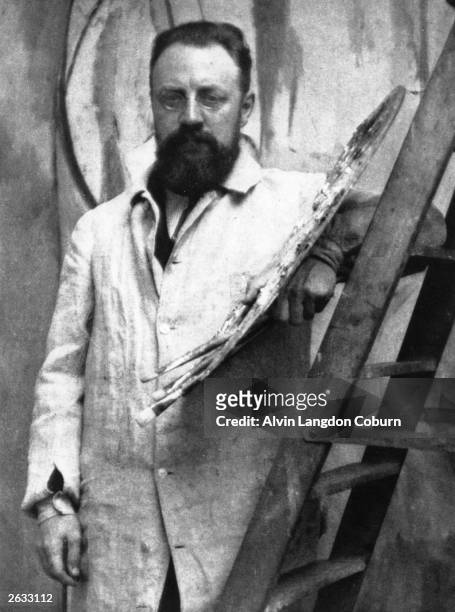 French painter of the Fauve Group, Henri Matisse in his Paris studio. Photogravure from 'Men of Mark'