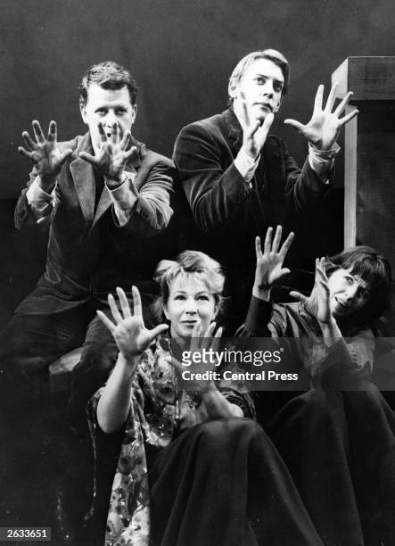 Donald Sutherland, the Canadian actor with Bernard Braden Barbara Kelly bottom left and Betsy Blair in a scene from 'Spoon River'. Original...