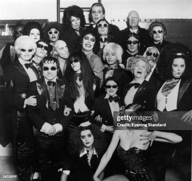 Frank N Furter and his gruesome sidekicks pose at a photocall for the cult musical 'The Rocky Horror Picture Show', directed by Jim Sharman for 20th...