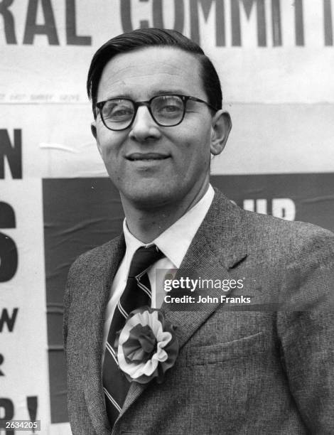 Labour Party candidate Merlyn Rees, standing in the East Harrow by-election. He became the Labour Secretary of State for Northern Ireland in 1974.