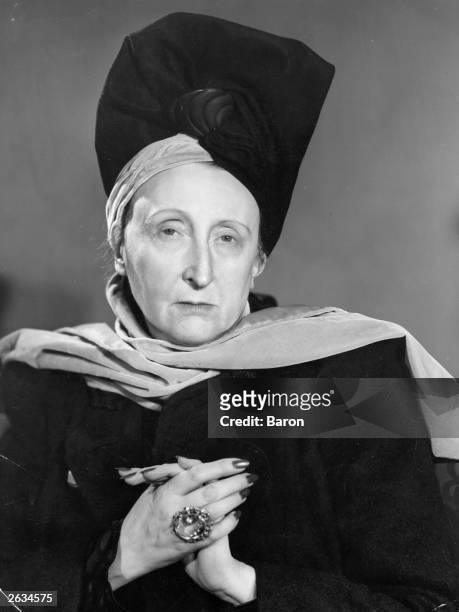 Dame Edith Louisa Sitwell , English poet, sister of Osbert and Sacheverell Sitwell.