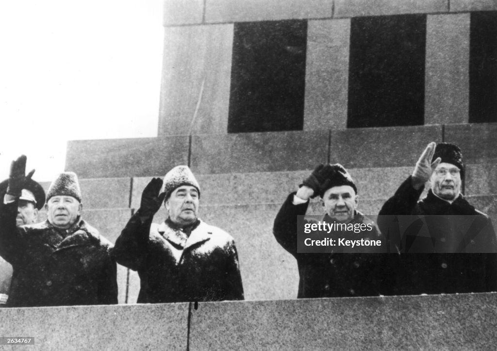 Grey Soviet Men Watch Parade
