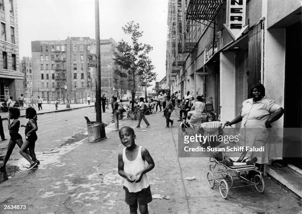 Street scene in Harlem, New York City.