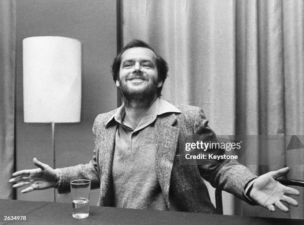 Actor Jack Nicholson at an expressive moment.